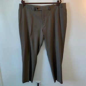 NWT Ralph Lauren Men’s Flat Front No Cuff Dress Pant, Color Tan 42wx30L Washable